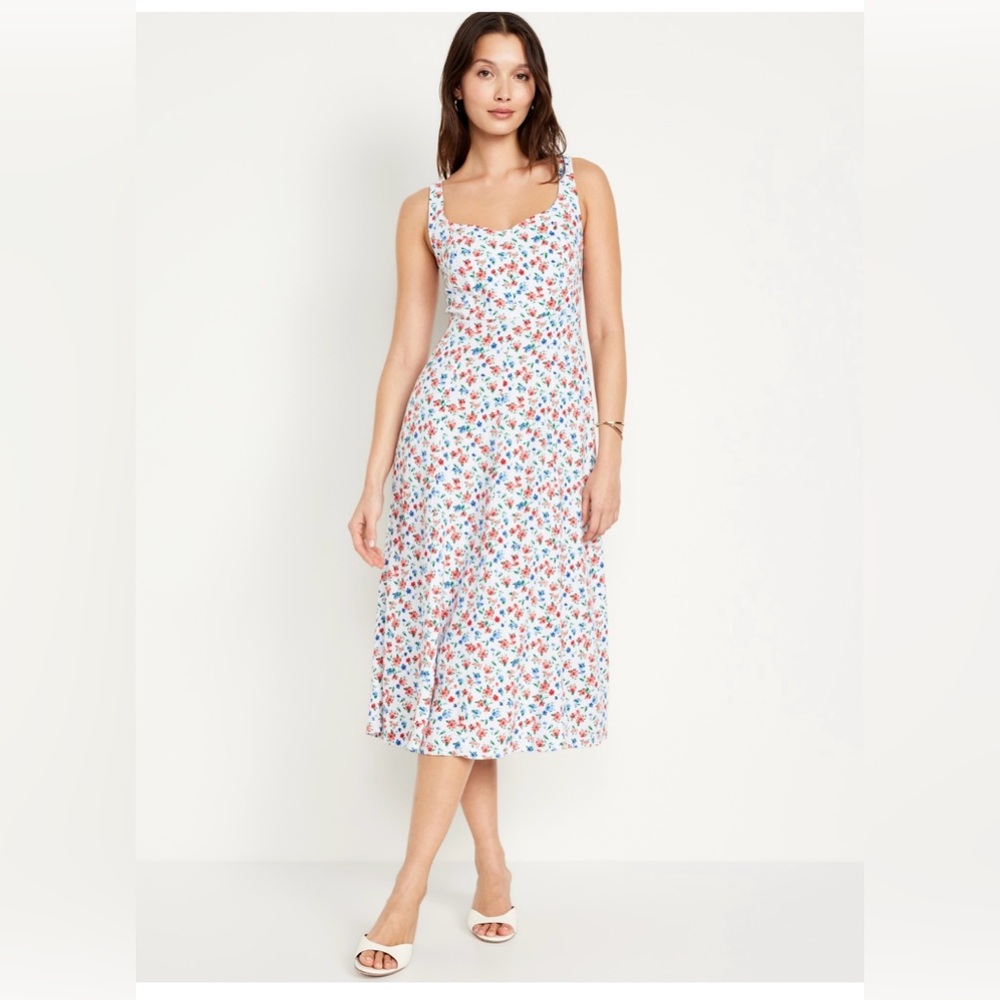 Fit and Flare Linen blend midi dress
